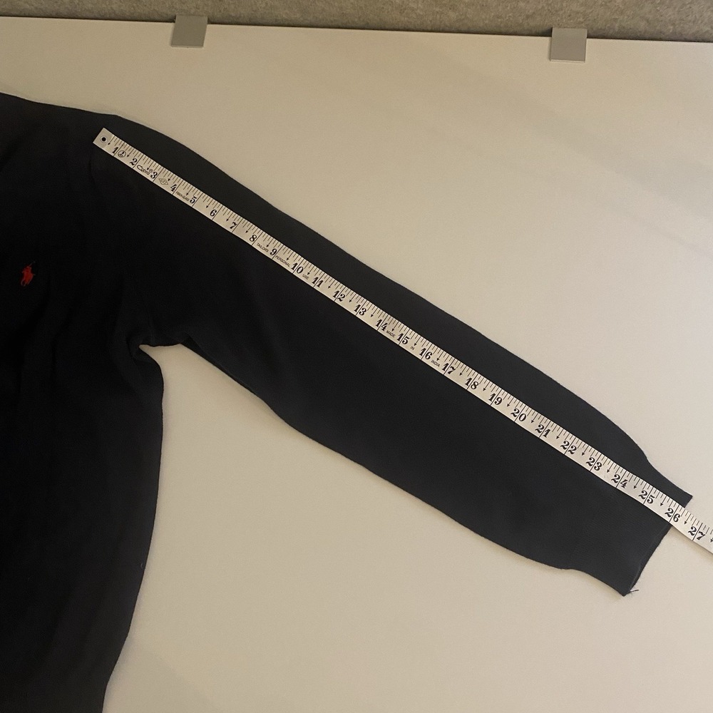 Vintage 90s‎ Men's Polo Ralph Lauren Pima Cotton Navy Blue Crewneck Sweater XL - Picture 8 of 11